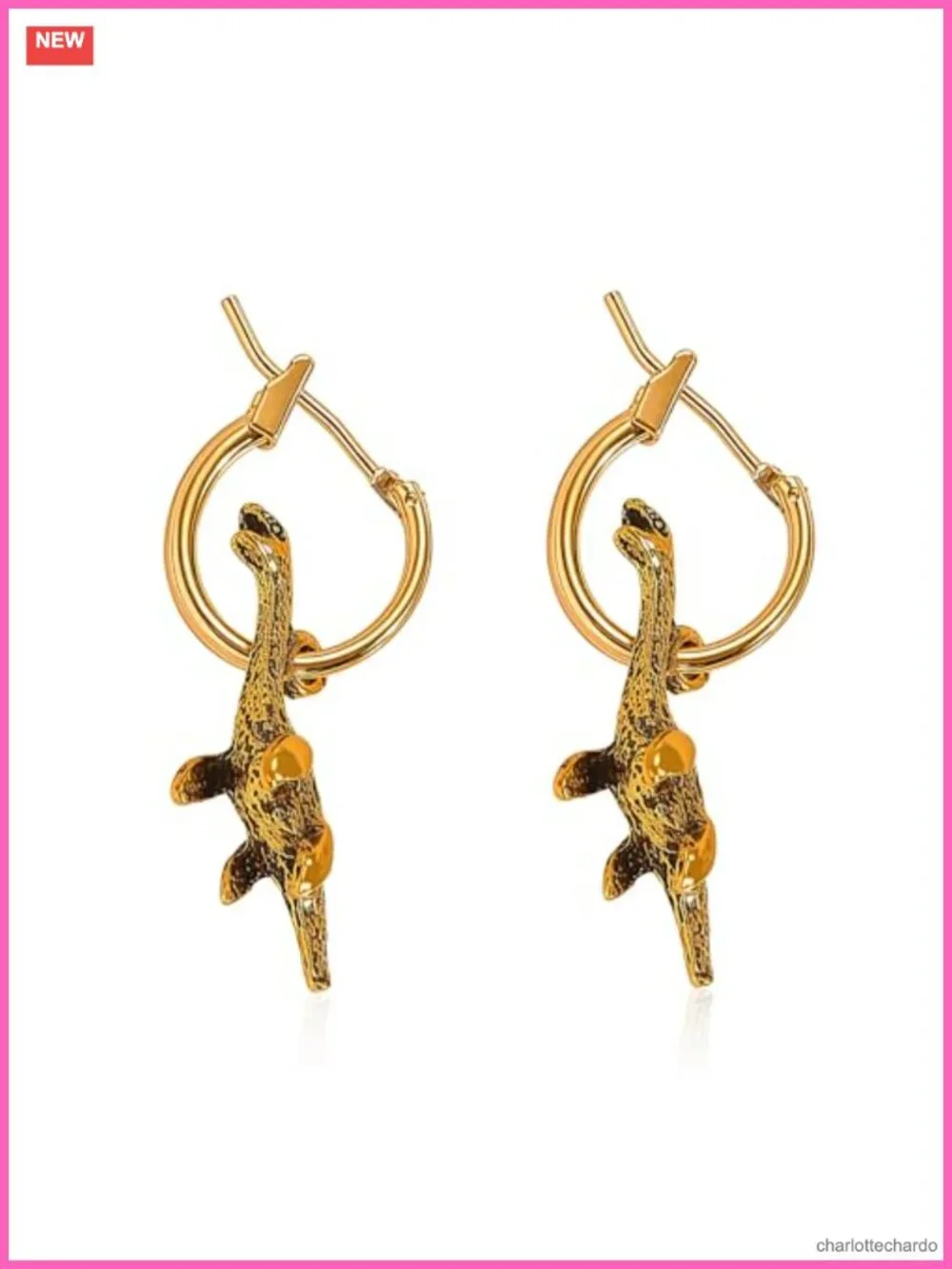 Retro Minimalist Animal Hoop Earrings Cheetah Koala Dinosaur Geometric